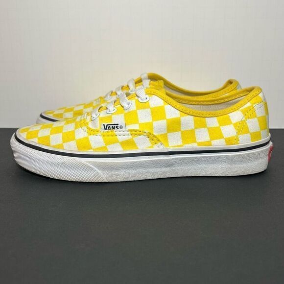 Womens VANS Authentic Yellow Checkerboard Low Top Shoes / Size 6 - Picture 3 of 9